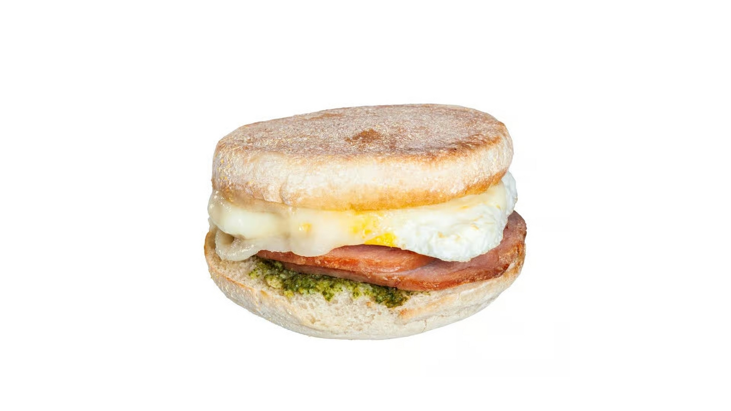 Breakfast Sandwich - Canadian Bacon, Provolone & Pesto (Case of 20) WILL CALL ONLY **On Sale**